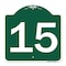 Signmission Designer Series Sign-Sign W/ Number 15, Green & White Aluminum Sign, 18" x 18", GW-1818-22907 A-DES-GW-1818-22907 - alternate 1